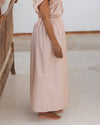 BASERANGE Elastic waist skirt Comfortable French BAS-SKCA-PO-SU25-FEN Pink